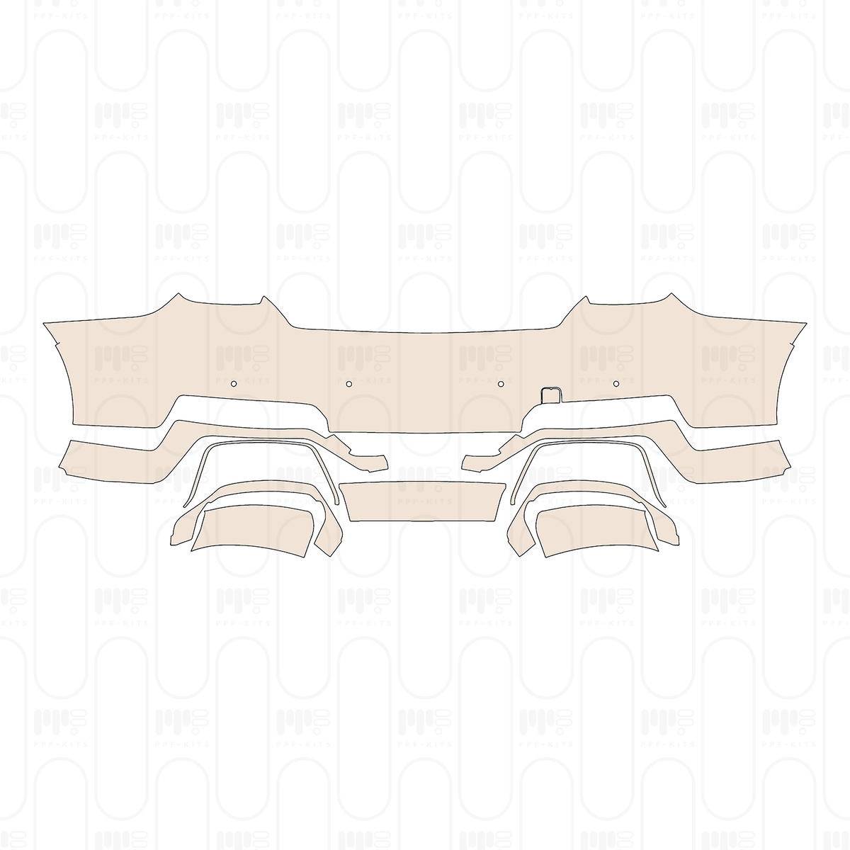 Pre-cut PPF pattern: Rear Bumper - BMW