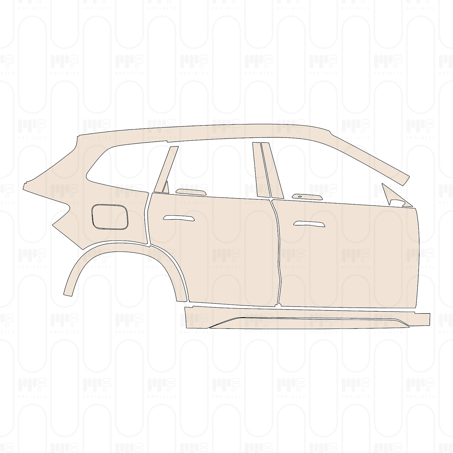 Pre-Cut PPF BMW X1 Standard Wheelbase Base 2023