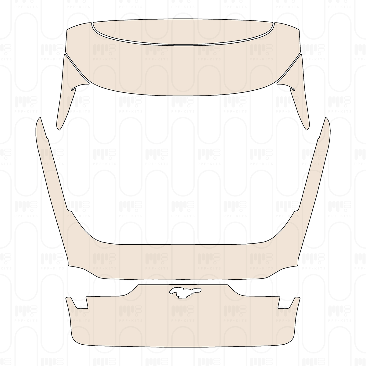 Pre-cut PPF pattern: Trunk Lid - Ford