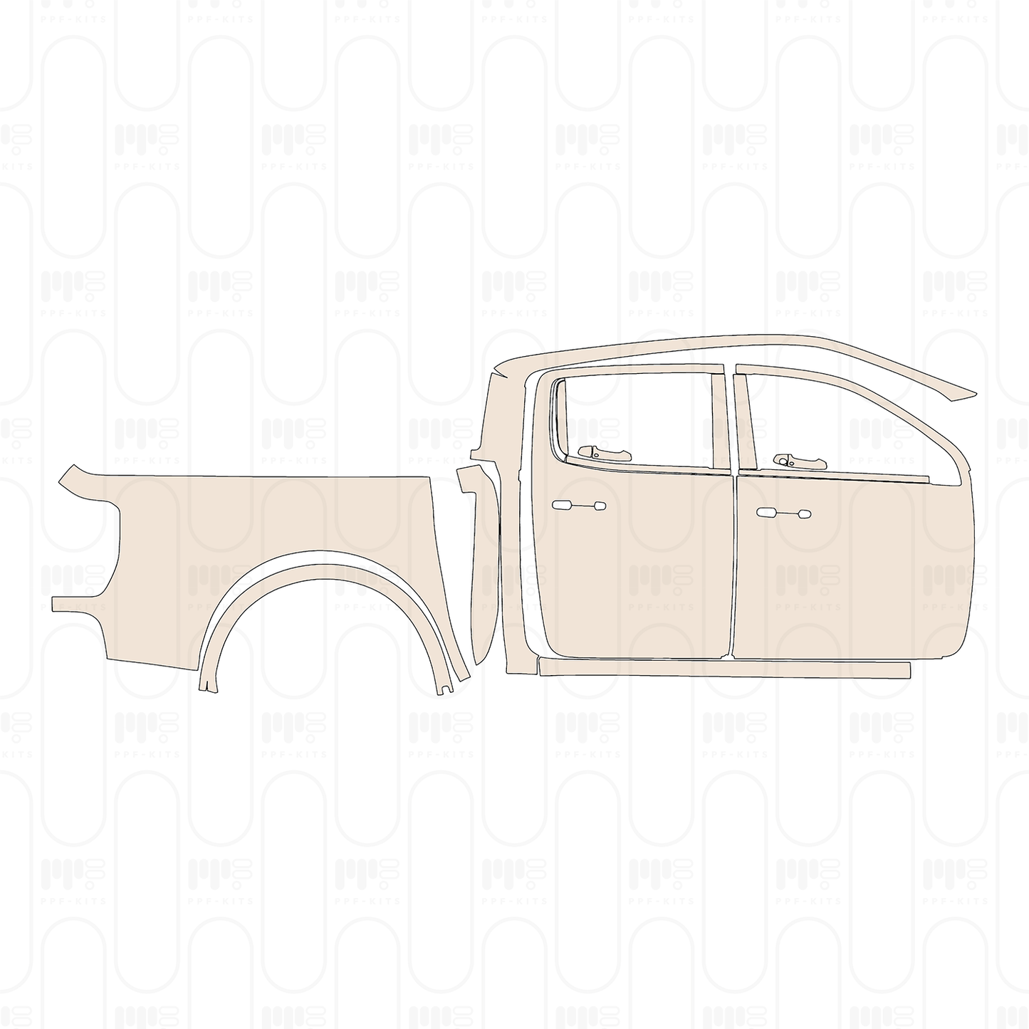 Pre-Cut PPF Ford Ranger (US) XLT SUPERCREW 2022