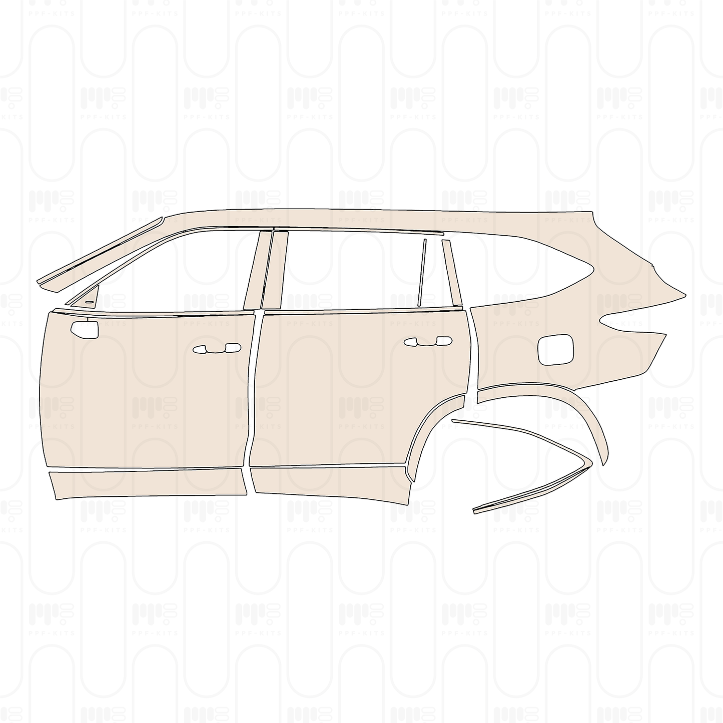 Pre-Cut PPF Toyota Highlander (US) Limited 2023