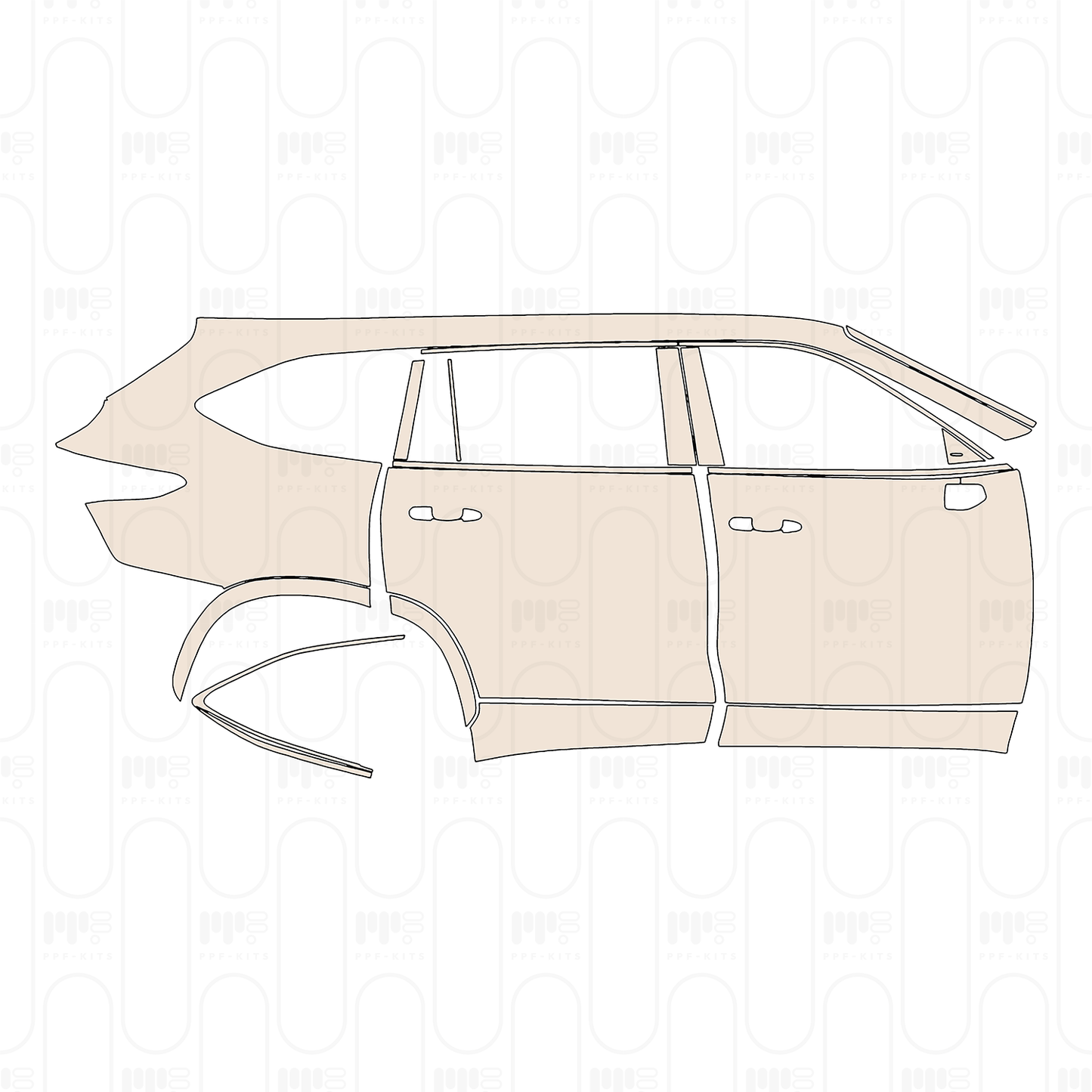 Pre-Cut PPF Toyota Highlander (US) Limited 2023