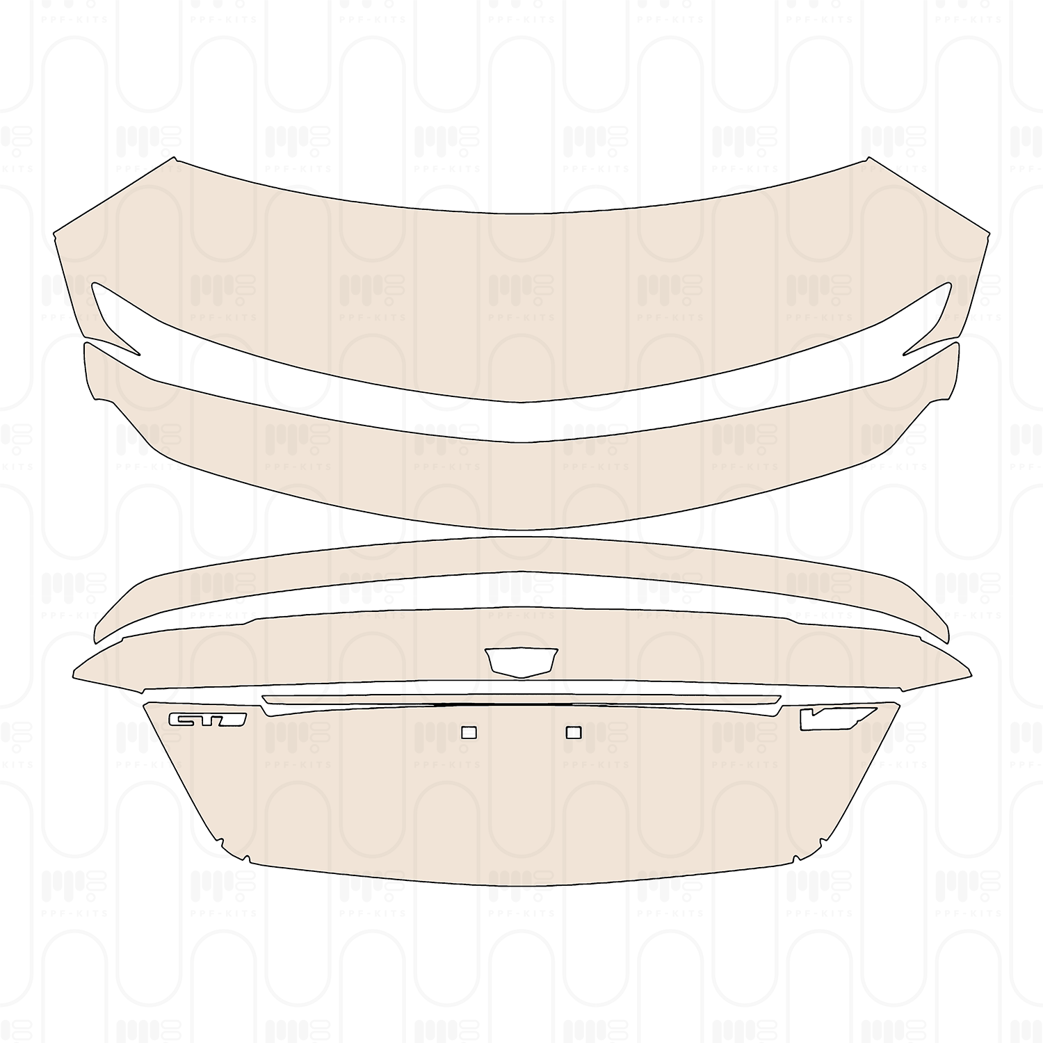 Rear Bumper with 4 PDC (Parking Sensors), single-side exhaust