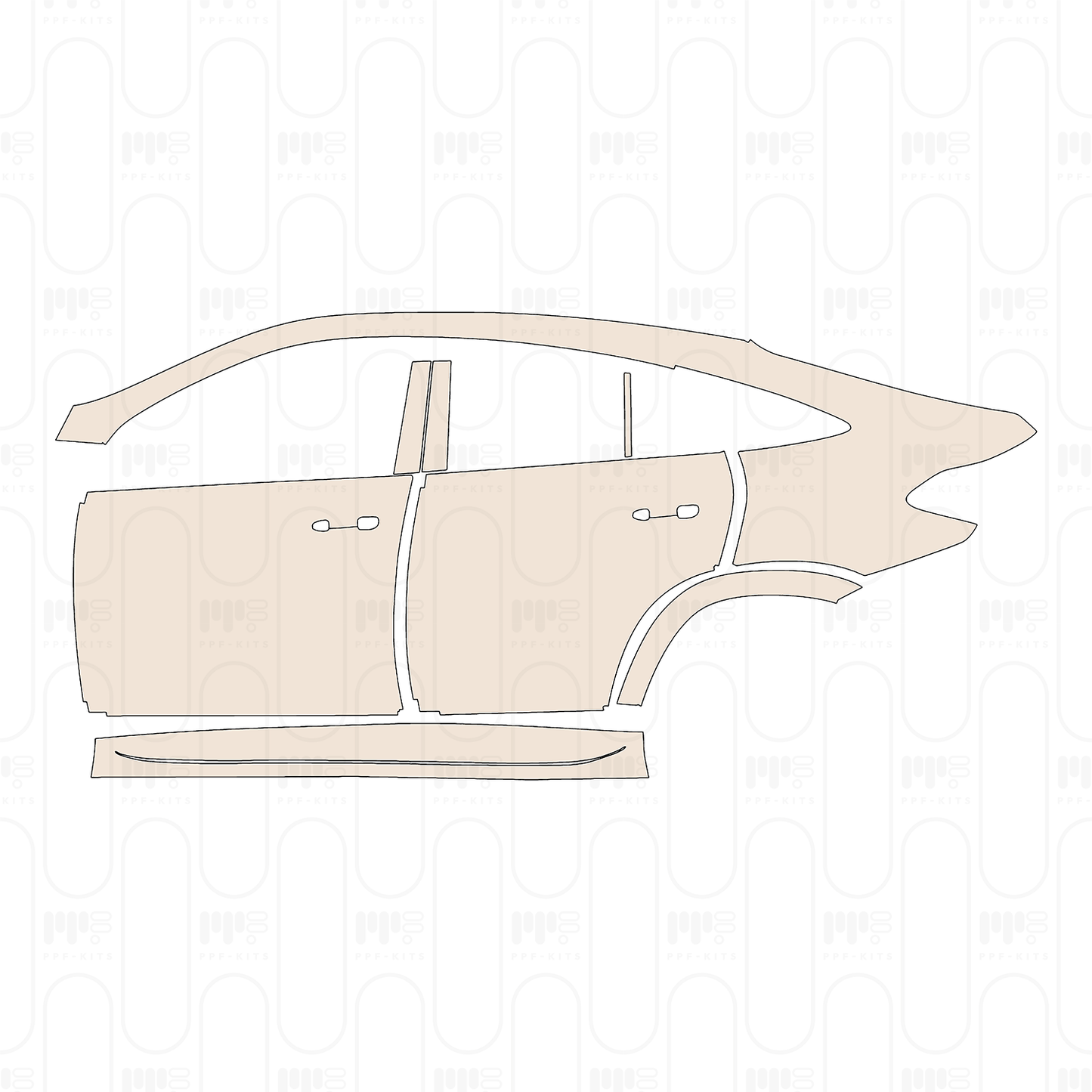 (left) Door+Side Skirt+Rear Fender