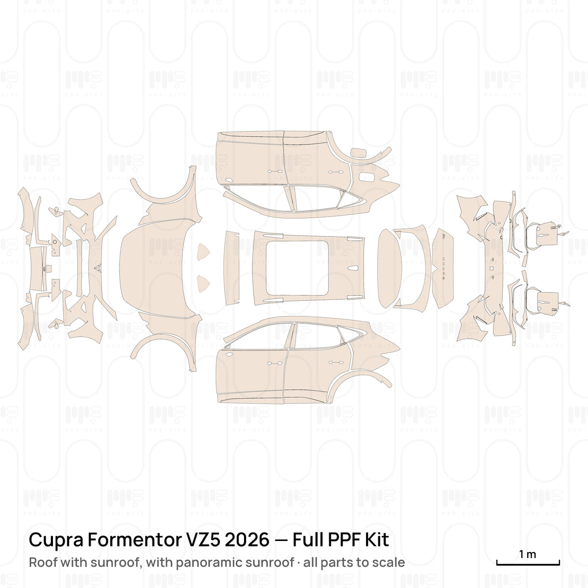 Roof with sunroof, with panoramic sunroof / PPF-Kits PK-G2
