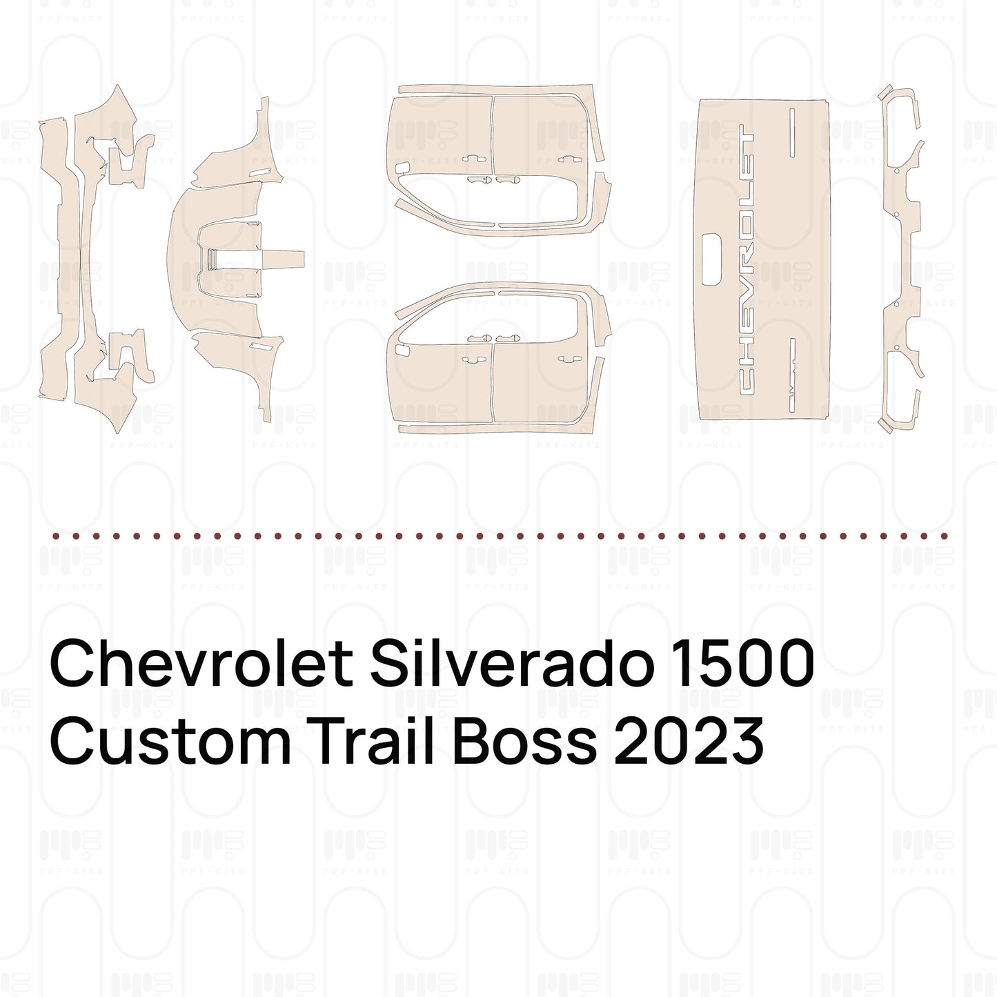 Pre-Cut PPF Chevrolet Silverado 1500 Custom Trail Boss 2023