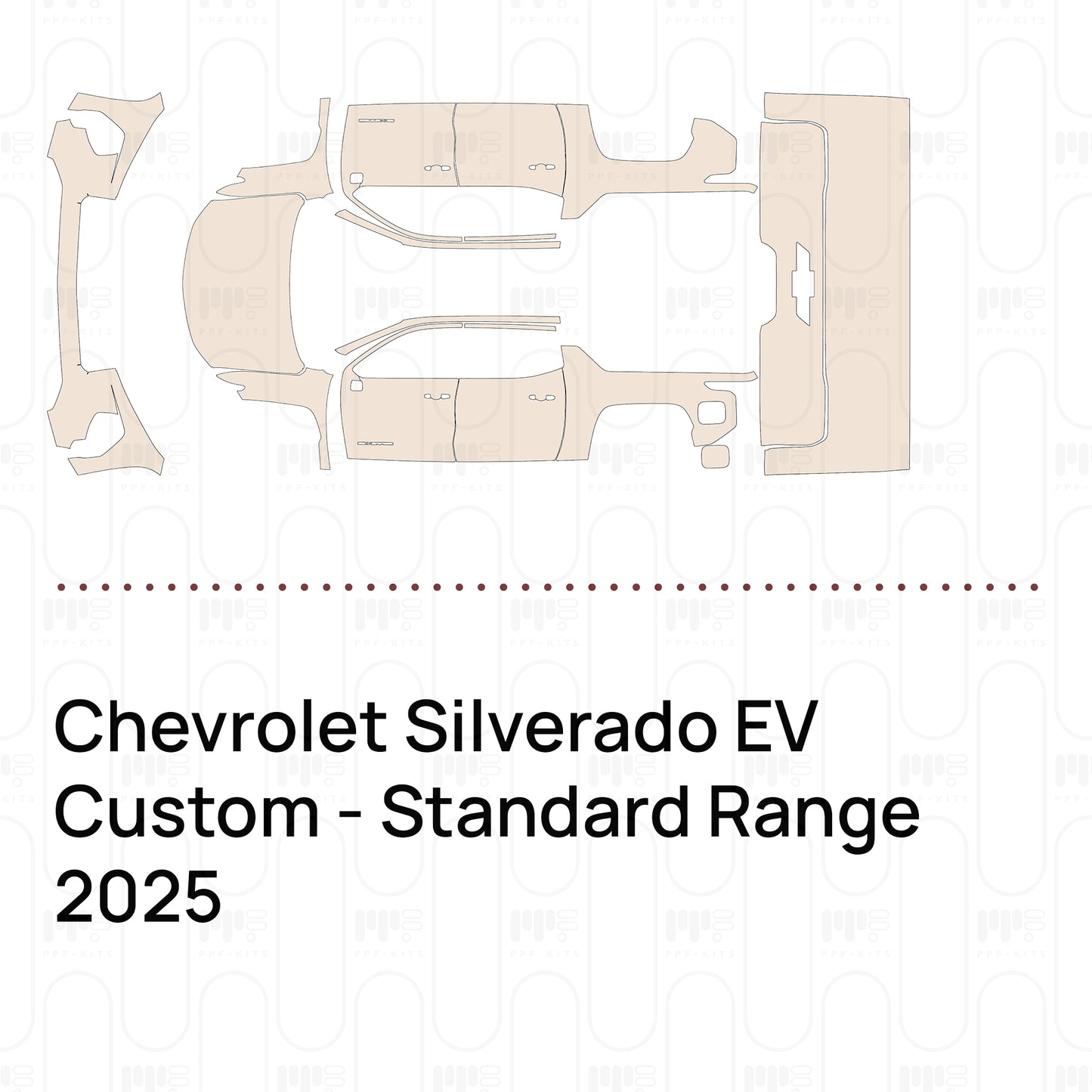 Pre-Cut PPF Chevrolet Silverado EV Custom - Standard Range 2025