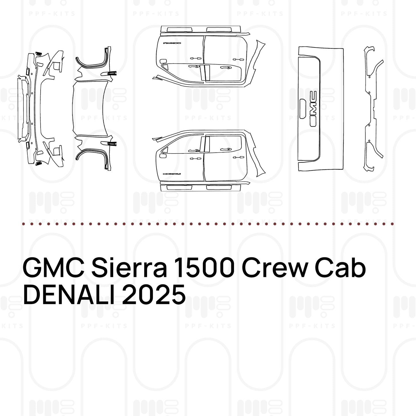 Pre-Cut PPF GMC Sierra 1500 Crew Cab DENALI 2025