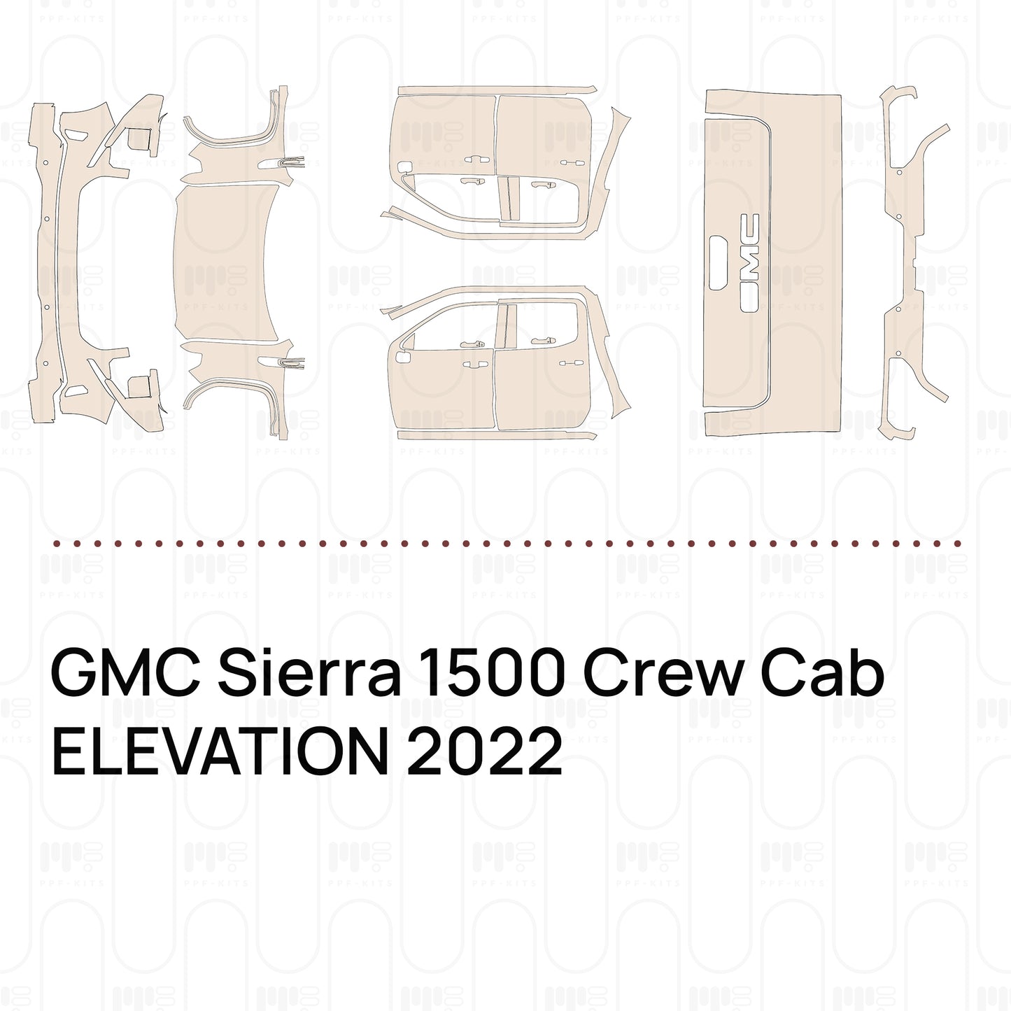 Pre-Cut PPF GMC Sierra 1500 Crew Cab ELEVATION 2022