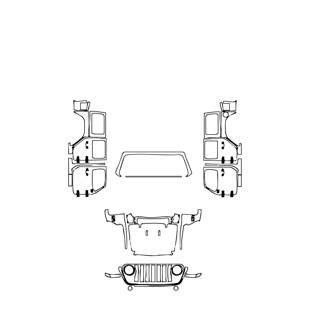 Pre-Cut PPF JEEP Wrangler 4 Door High Tide 2020 - PPF-Kits