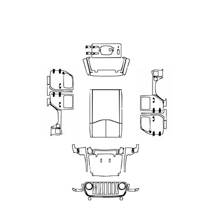 Pre-Cut PPF JEEP Wrangler 4 Door Sport 2018 - PPF-Kits