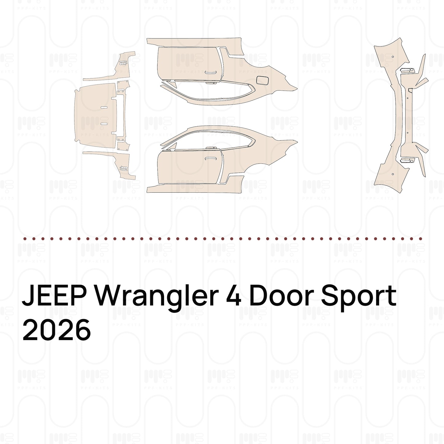 Pre-Cut PPF JEEP Wrangler 4 Door Sport 2026