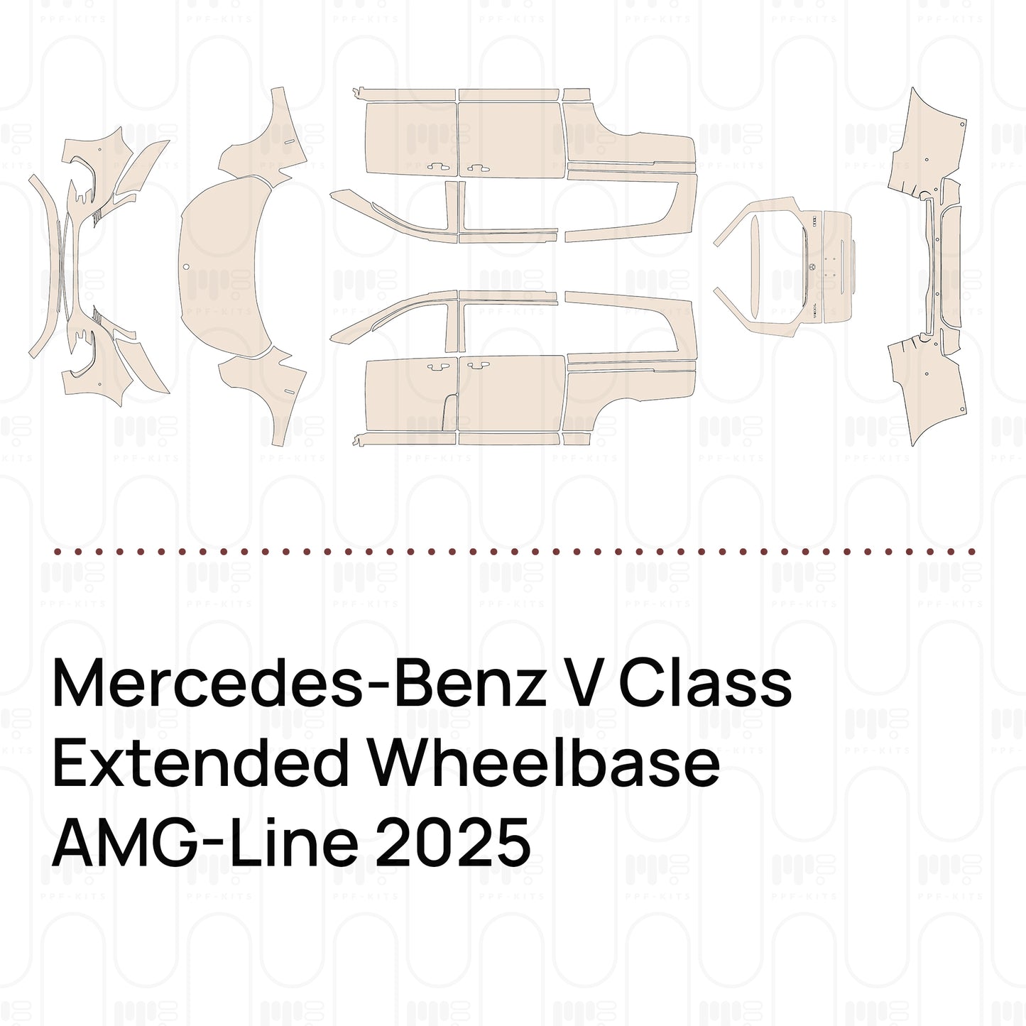 Pre-Cut PPF Mercedes-Benz V Class Extended Wheelbase AMG-Line 2025