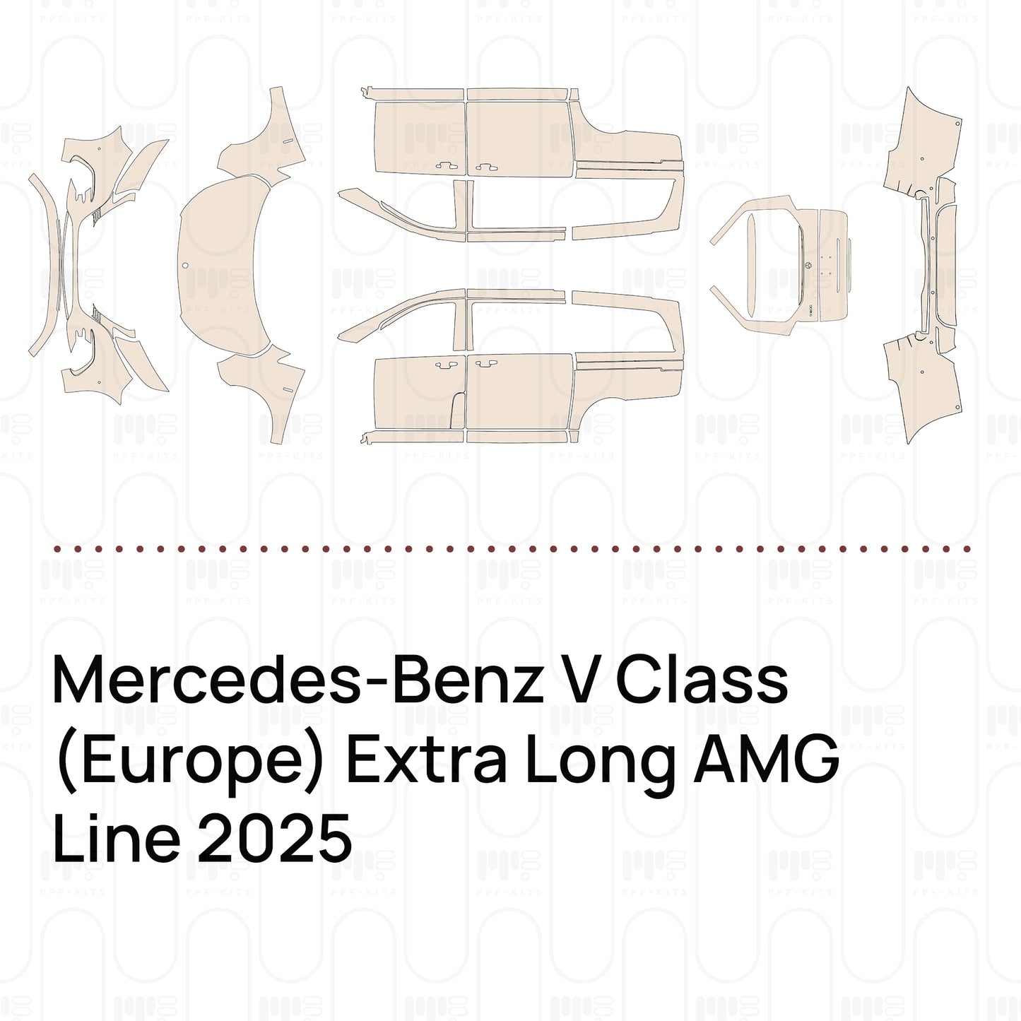 Pre-Cut PPF Mercedes-Benz V Class (Europe) Extra Long AMG Line 2025