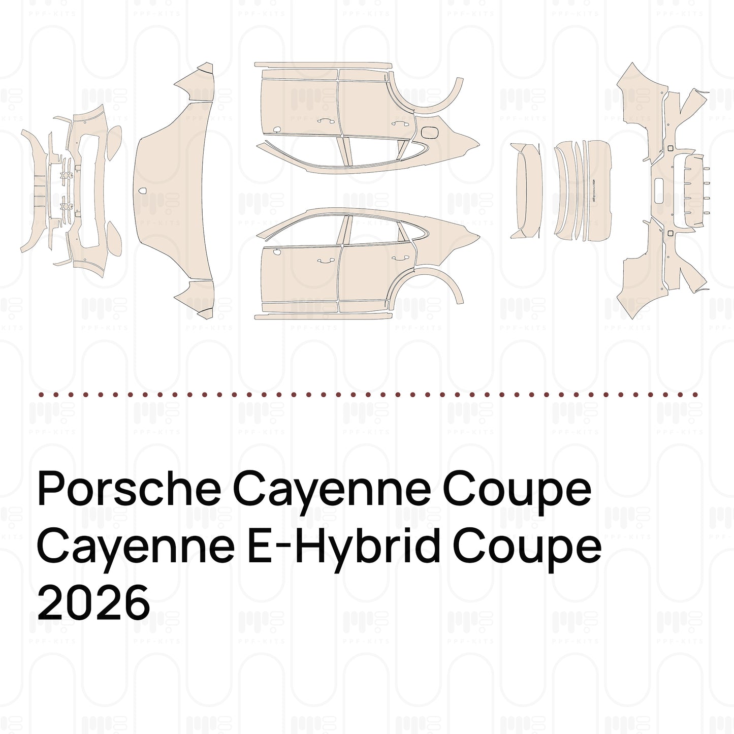 Pre-Cut PPF Porsche Cayenne Coupe Cayenne E-Hybrid Coupe 2026