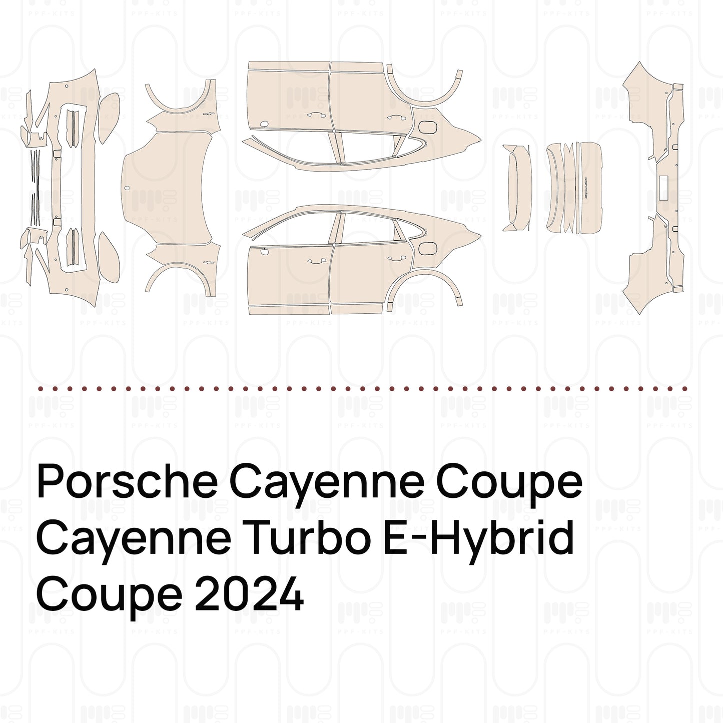 Pre-Cut PPF Porsche Cayenne Coupe Cayenne Turbo E-Hybrid Coupe 2024