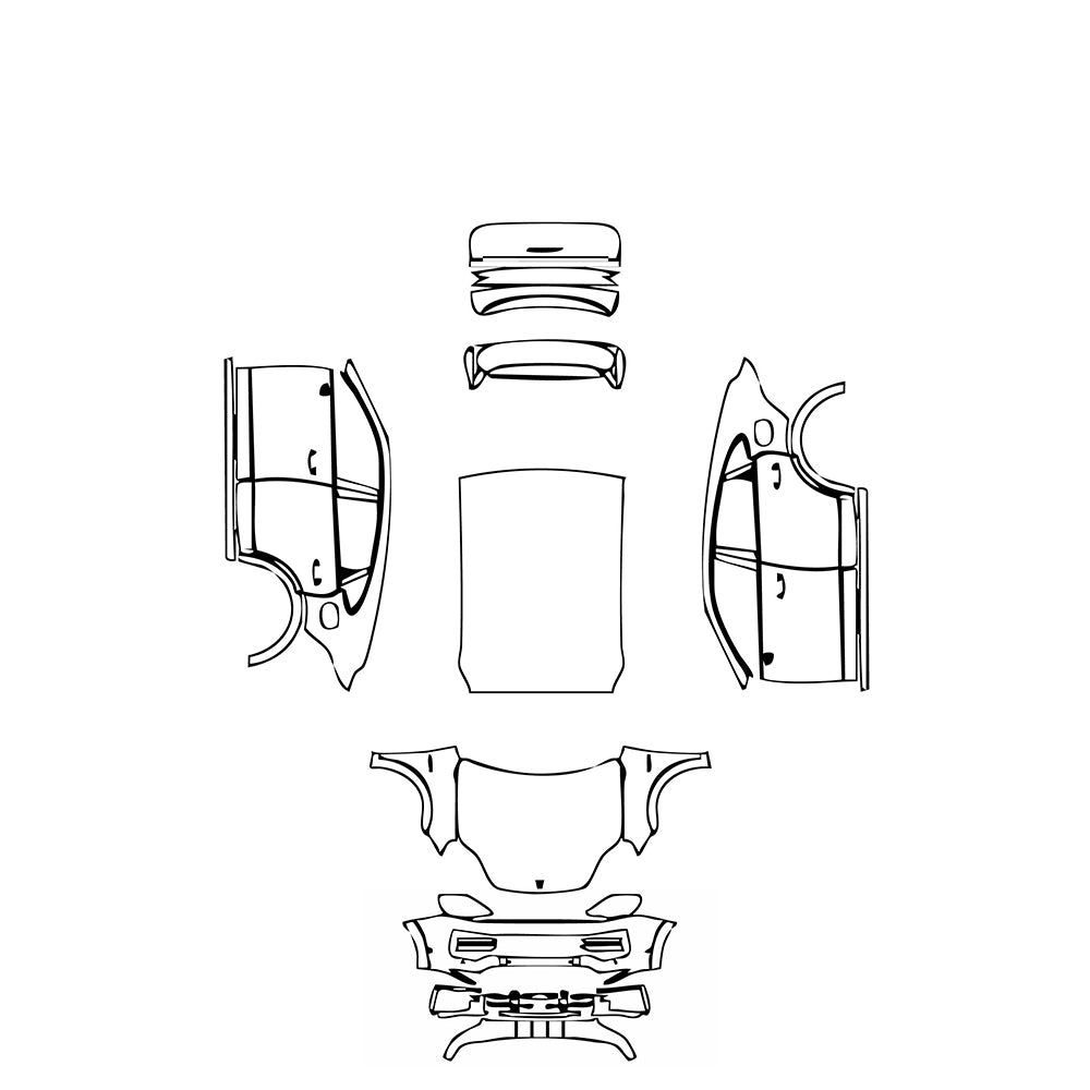 Pre-Cut PPF Porsche Cayenne Coupe Cayenne Turbo E-Hybrid Coupe with GT Package 2024 - PPF-Kits