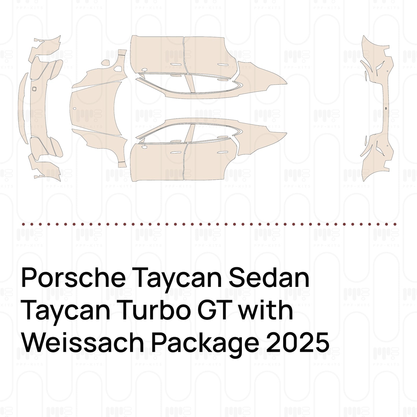 Pre-Cut PPF Porsche Taycan Sedan Taycan Turbo GT with Weissach Package 2025