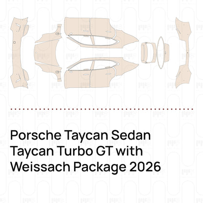 Pre-Cut PPF Porsche Taycan Sedan Taycan Turbo GT with Weissach Package 2026