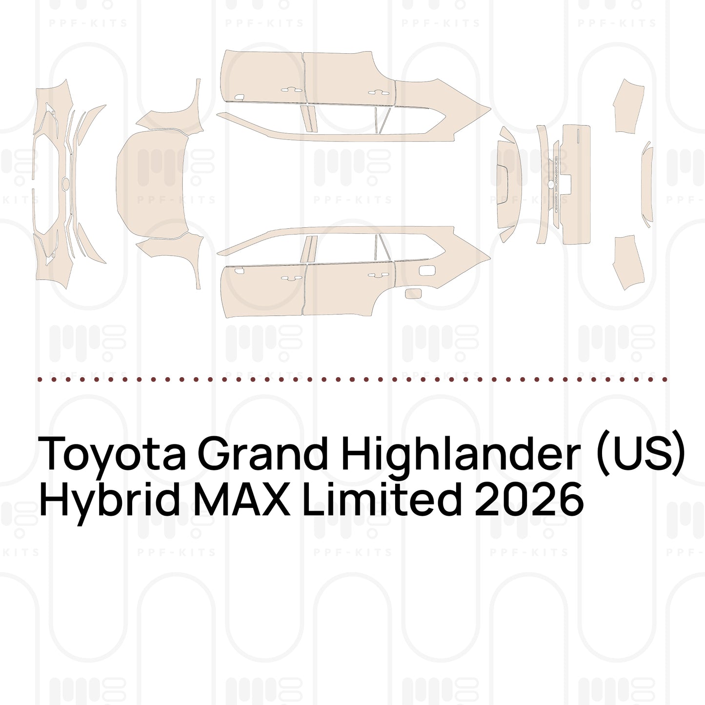 Pre-Cut PPF Toyota Grand Highlander (US) Hybrid MAX Limited 2026