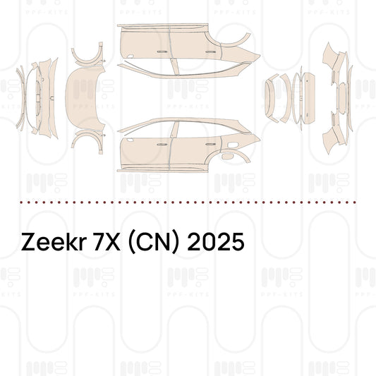 Vorgeschnittene PPF-Lackschutzfolie Zeekr 7X (CN) 2025