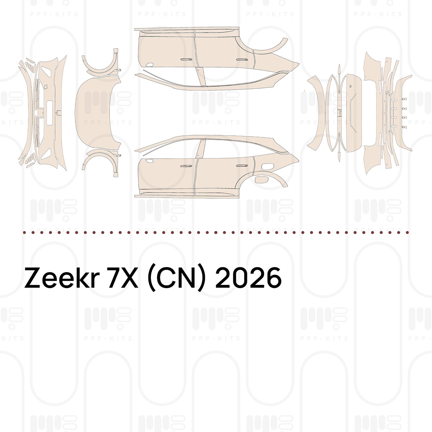 Pre-Cut PPF Zeekr 7X (CN) 2026
